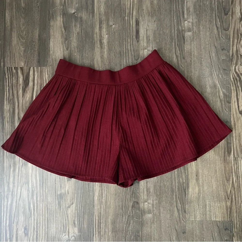 Zara Flared Burgundy Oxblood Shorts Skorts - Picture 6 of 11